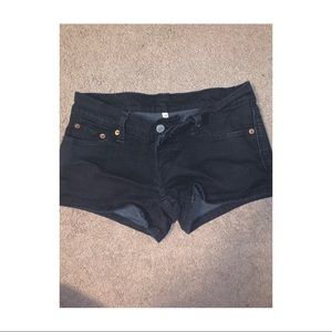Levi black jean shorts
